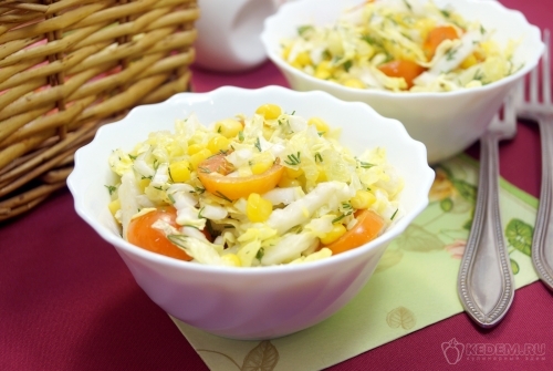 Постный салат из пекинской капусты