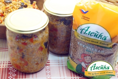 Салат с гречкой и овощами на зиму