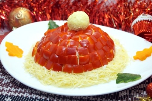 Салат Шапка Деда Мороза