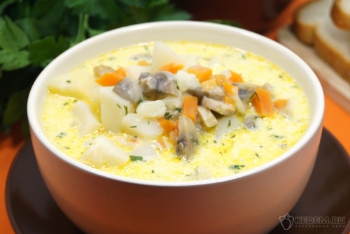 Сливочный суп с грибами шампиньонами