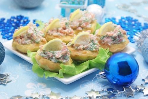 Сырные корзинки с сёмгой