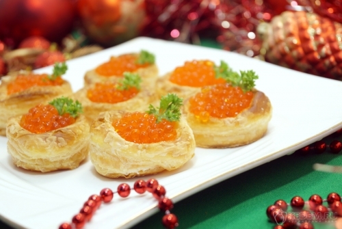 Волованы с красной икрой