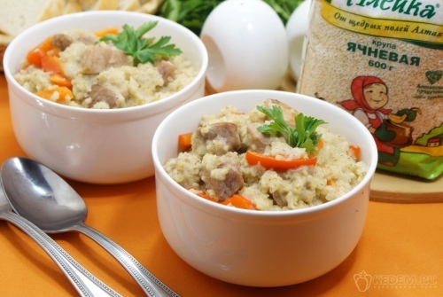 Ячневая каша с мясом