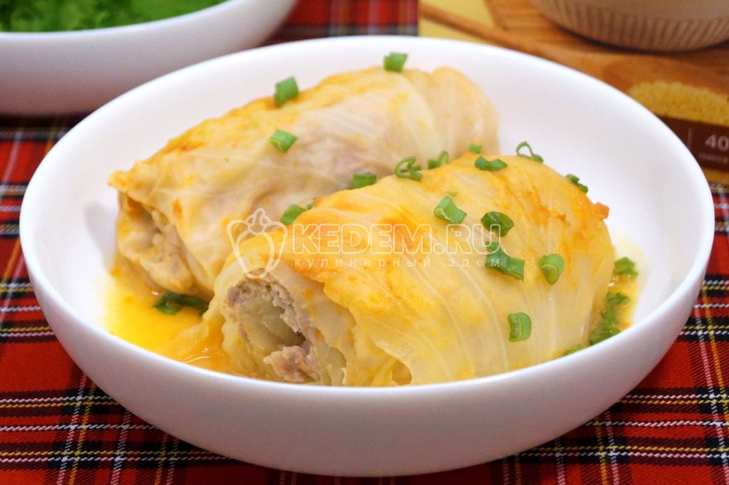 Голубцы с пшеном и фаршем