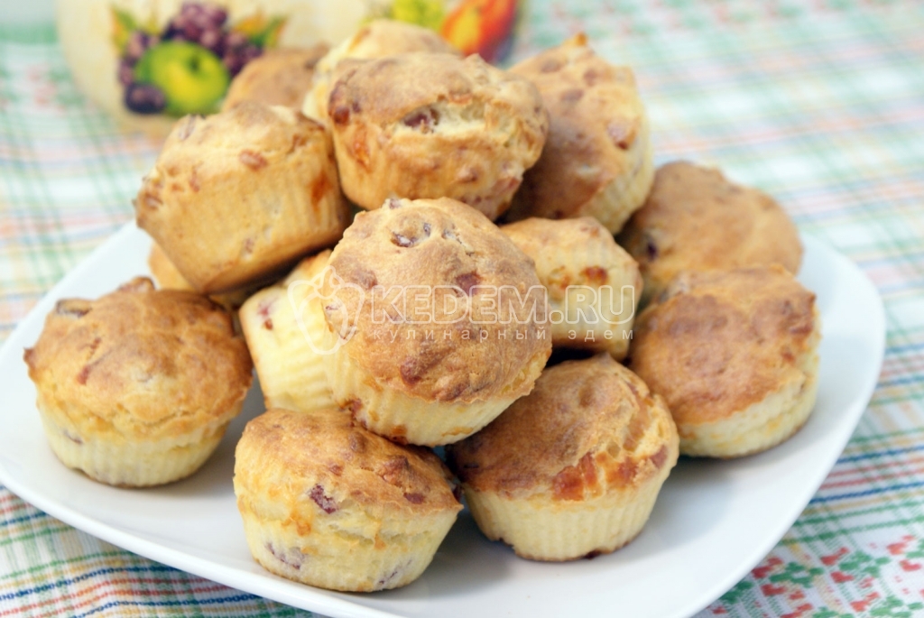 Кексики с ветчиной и сыром