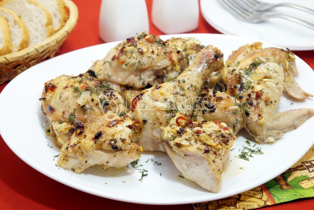 Курица кусочками в духовке