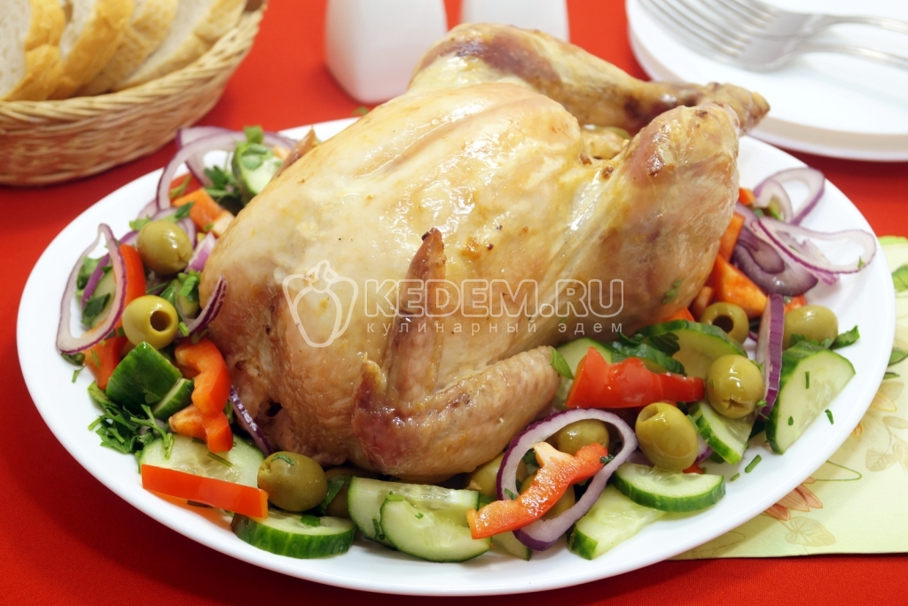 Курица в духовке целиком