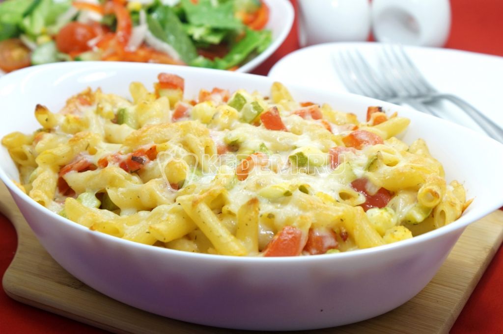 Макаронная запеканка с овощами