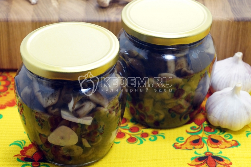 Маринованные опята на зиму с чесноком