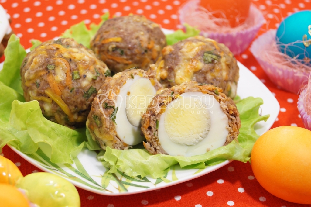 Мясные зразы с яйцом