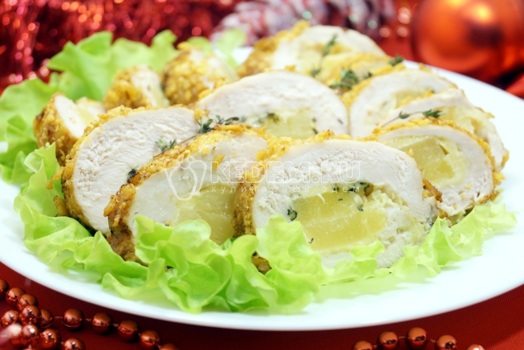 Рулетики из куриного филе с начинкой