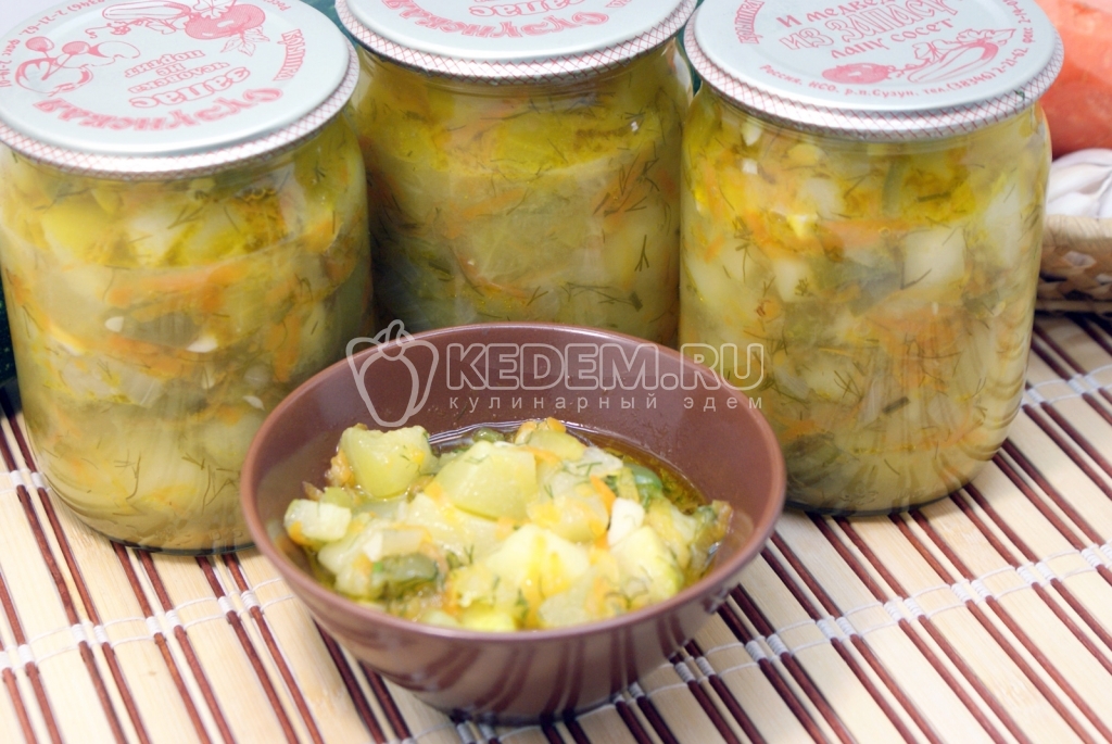 Тушеные кабачки с овощами на зиму