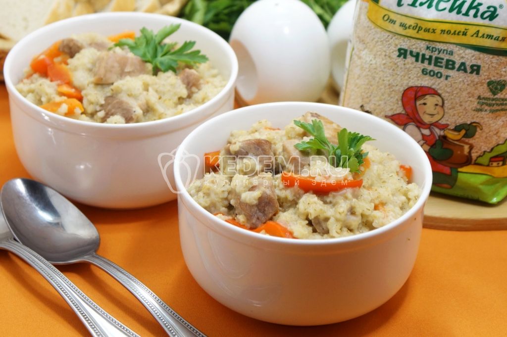 Ячневая каша с мясом