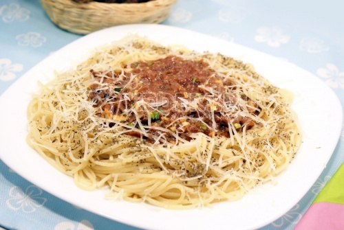 Спагетти с мясным соусом